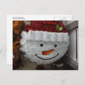 Sneeuwman in Santa Hat Feestdagenkaart (Voorkant / Achterkant)