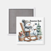 Sneeuwman in schommelstoel magneet (Voorkant / Achterkant)