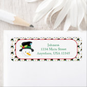 Sneeuwman in Tophat gepersonaliseerd Etiket (Insitu)