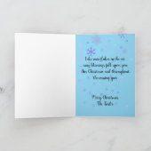 "Sneeuwman in vallende sneeuw" Kerstgroet Kaart (Binnen)