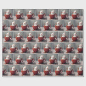 Sneeuwman in warme chocolademelk cadeaupapier (Vlak)