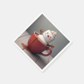 Sneeuwman in warme chocolademelk servet (Hoek)