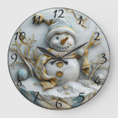 Sneeuwman in Winter Wonderland Grote Klok (Voorkant)