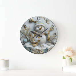 Sneeuwman in Winter Wonderland Grote Klok