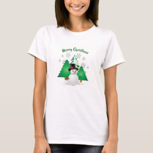 Sneeuwman in Winter Wonderland Kerst T-shirt