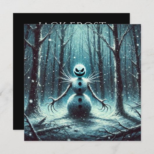 Sneeuwman Jack Frost  Feestdagenkaart (Voorkant / Achterkant)
