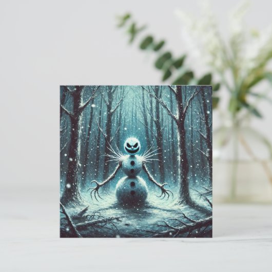 Sneeuwman Jack Frost  Feestdagenkaart (Staand voorkant)