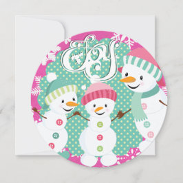 Sneeuwman Joy Winter Vakantie Feestdagenkaart