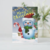 Sneeuwman Kaart (Staand voorkant)
