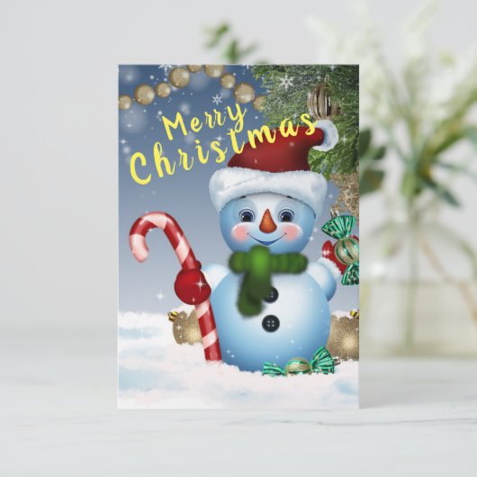 Sneeuwman Kaart (Staand voorkant)