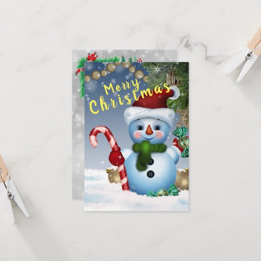 Sneeuwman Kaart (Voorkant / Achterkant in situ)