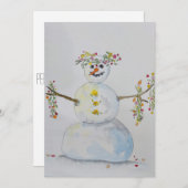 sneeuwman kaart (Voorkant / Achterkant)