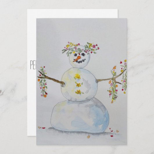 sneeuwman kaart (Voorkant / Achterkant)