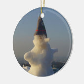 sneeuwman keramisch ornament (Links)