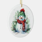 Sneeuwman Keramisch Ornament (Rechts)