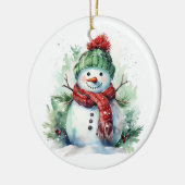Sneeuwman Keramisch Ornament (Links)