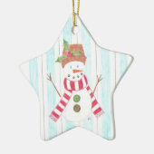 Sneeuwman Keramisch Ornament (Links)