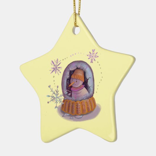 sneeuwman keramisch ornament (Links)