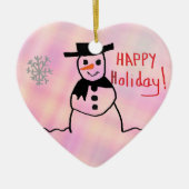 Sneeuwman Keramisch Ornament (Voorkant)