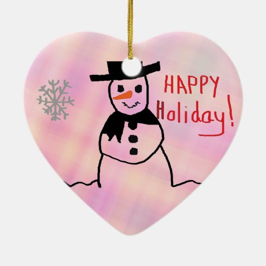 Sneeuwman Keramisch Ornament (Achterkant)