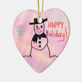 Sneeuwman Keramisch Ornament (Links)
