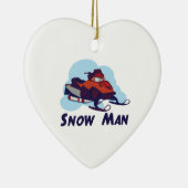 sneeuwMan Keramisch Ornament (Rechts)