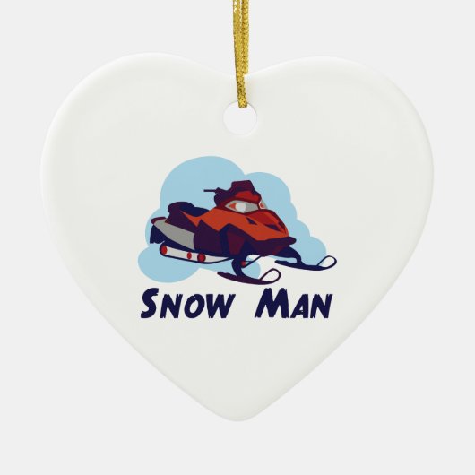 sneeuwMan Keramisch Ornament (Voorkant)
