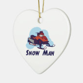 sneeuwMan Keramisch Ornament (Links)