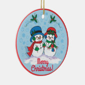 Sneeuwman Keramisch Ornament (Rechts)