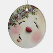 Sneeuwman Keramisch Ornament (Links)