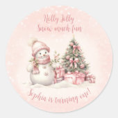Sneeuwman Kerst 1e Verjaardag Stickers (Voorkant)