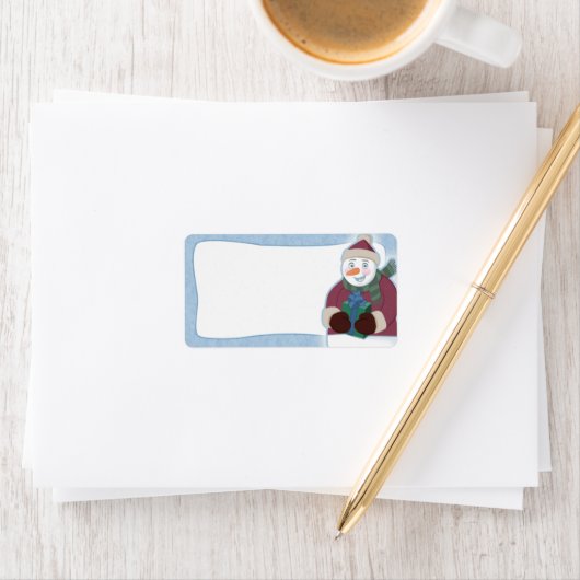 Sneeuwman Kerst Adresetiketten Blank Etiket (Insitu)