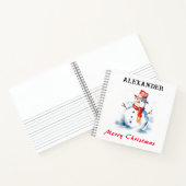 Sneeuwman Kerst Afbeelding Feestelijke Vakantie Ki Notitieboek (Binnen)