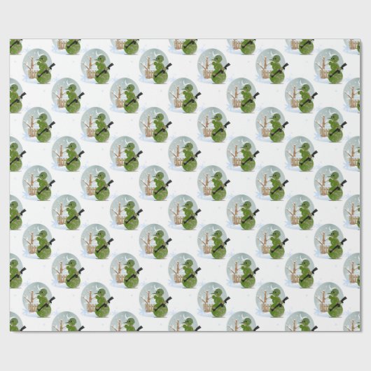 sneeuwman - kerst cadeaupapier (Vlak)