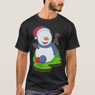 Sneeuwman Kerst Candy Cane T-shirt
