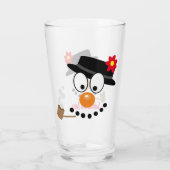 Sneeuwman Kerst Cartoon Glas (Achterkant)