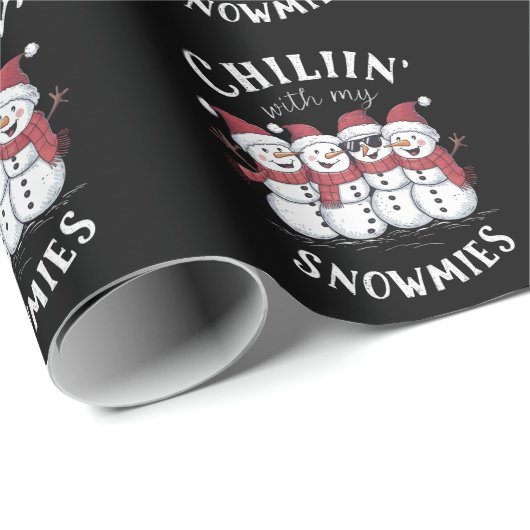 Sneeuwman Kerst Chillin Met Mijn Sneeuwmies Gift Cadeaupapier (Rol Hoek)