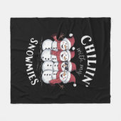 Sneeuwman Kerst Chillin Met Mijn Sneeuwmies Gift Fleece Deken (Voorkant (Horizontaal))