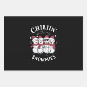 Sneeuwman Kerst Chillin Met Mijn Sneeuwmies Gift Inpakpapier Vel (Voorkant)