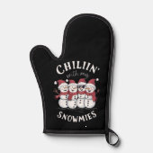 Sneeuwman Kerst Chillin Met Mijn Sneeuwmies Gift Ovenwant (Voorkant)