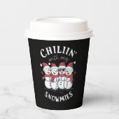Sneeuwman Kerst Chillin Met Mijn Sneeuwmies Gift Papieren Bekers (Voorkant)
