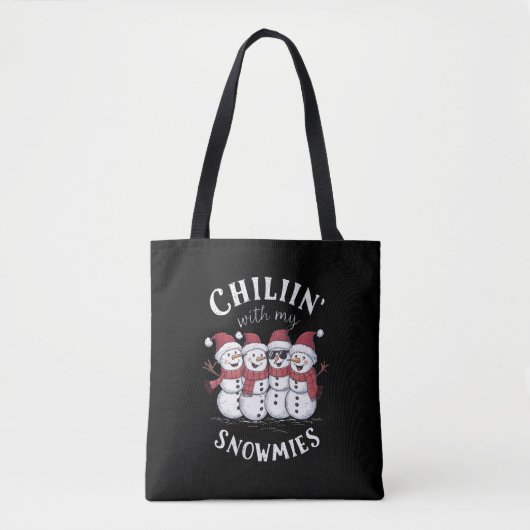 Sneeuwman Kerst Chillin Met Mijn Sneeuwmies Gift Tote Bag (Voorkant)