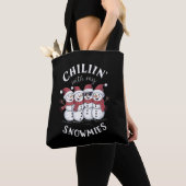 Sneeuwman Kerst Chillin Met Mijn Sneeuwmies Gift Tote Bag (Dichtbij)