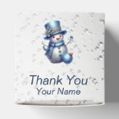 Sneeuwman Kerst Elegante Winter Feestdagen Bedankdoosjes (Bovenkant)