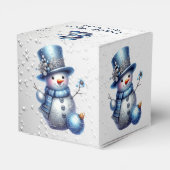 Sneeuwman Kerst Elegante Winter Feestdagen Bedankdoosjes (Achterkant)