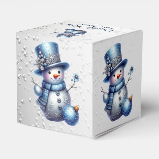 Sneeuwman Kerst Elegante Winter Feestdagen Bedankdoosjes (Achterkant)