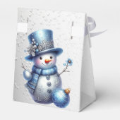 Sneeuwman Kerst Elegante Winter Feestdagen Bedankdoosjes (Achterkant)