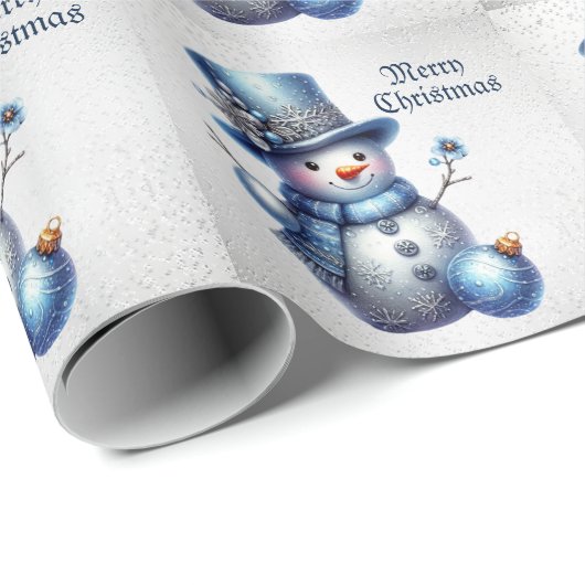 Sneeuwman Kerst Elegante Winter Feestdagen Cadeaupapier (Rol Hoek)