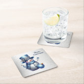 Sneeuwman Kerst Elegante Winter Feestdagen Kartonnen Onderzetters (Insitu)