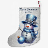 Sneeuwman Kerst Elegante Winter Feestdagen Kleine Kerstsok (Achterkant)